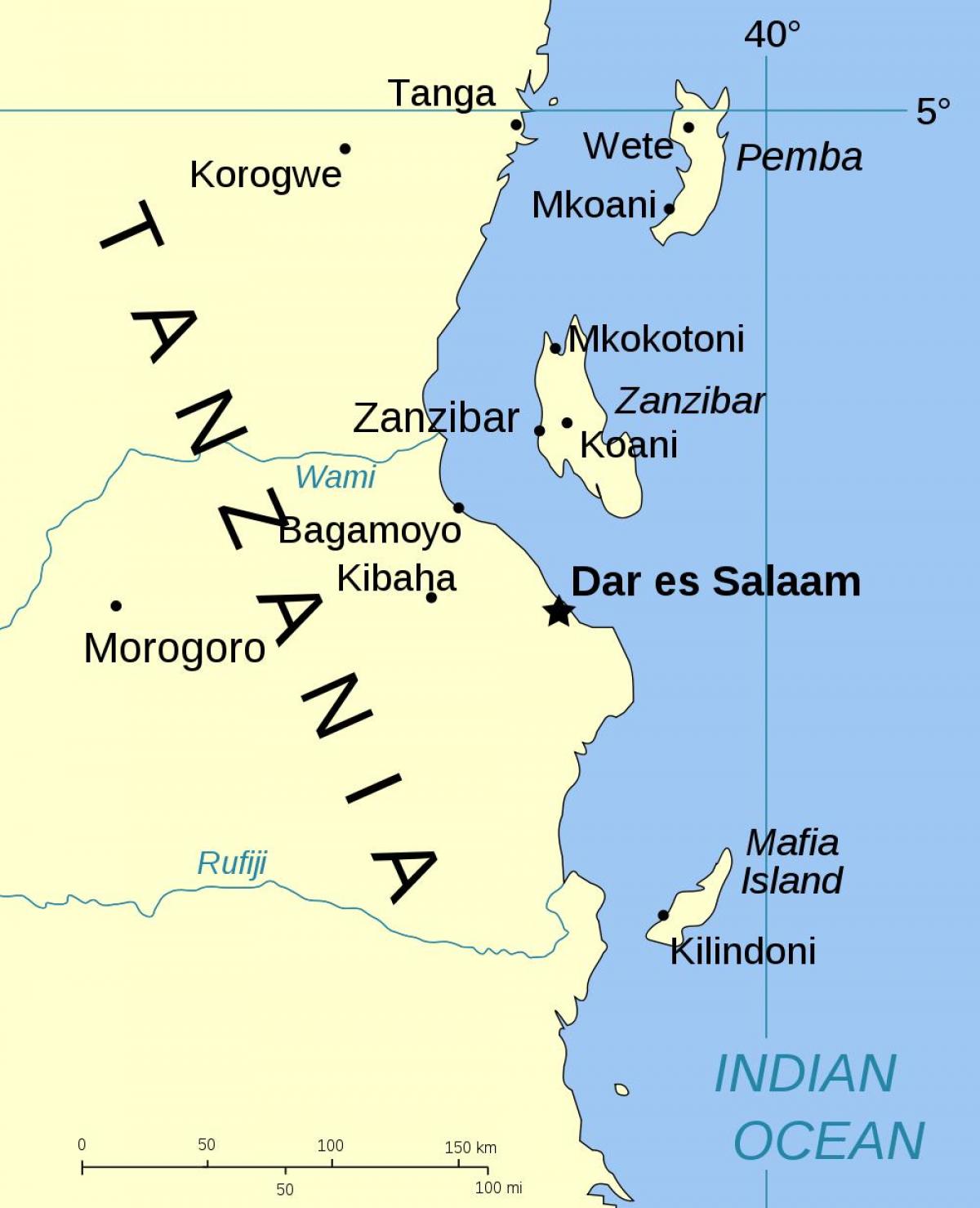 tansaania saarte kaart