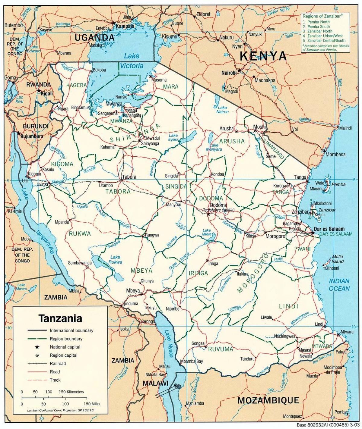 kaart tansaania linnad