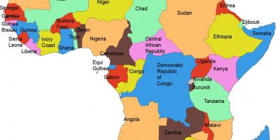 Aafrika kaart, mis näitab tansaania