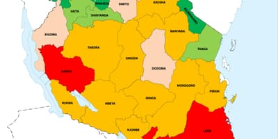 Tansaania rahvastiku tiheduse kaart